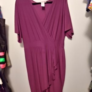 Love Squared purple/maroon wrap dress 1x